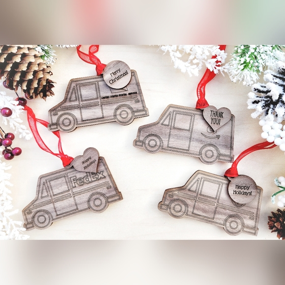 Postal Person GIFT IDEA!!! Laser Cut & Engraved Gift Card Ornament - Picture 2 of 4